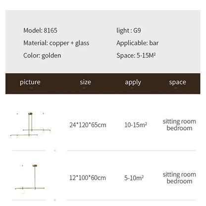 Nordic G9 gold chandelier Led Glass Ball