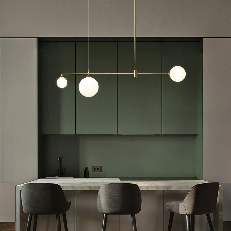 Nordic G9 gold chandelier Led Glass Ball