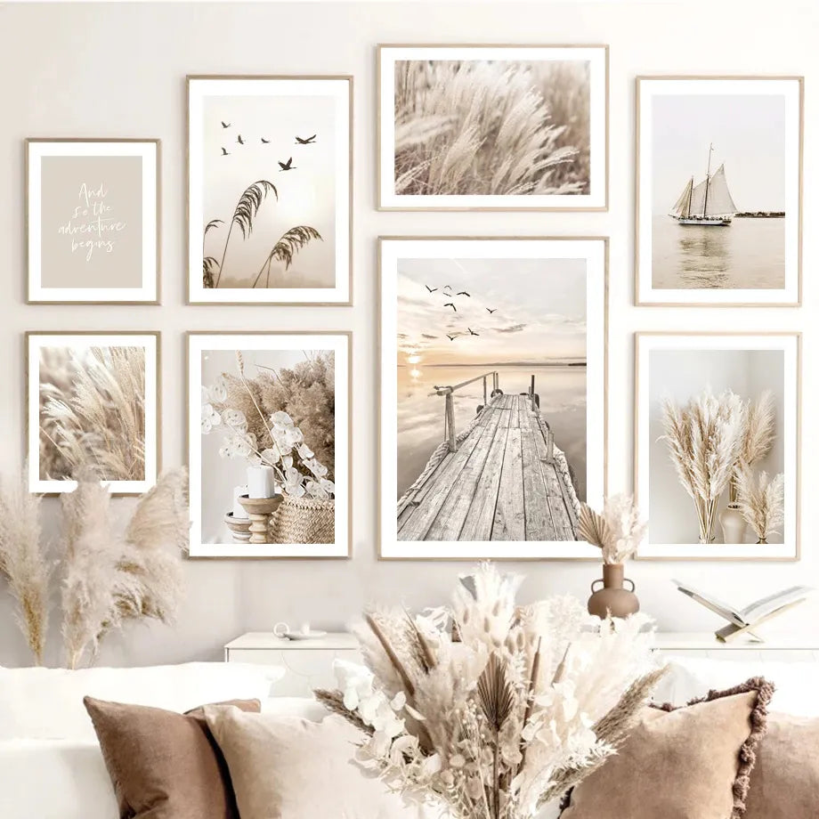 Lake Beach Landscape Picture Canvas Painting Wall Art