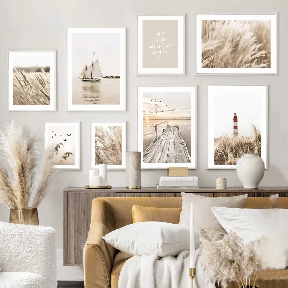 Lake Beach Landscape Picture Canvas Painting Wall Art